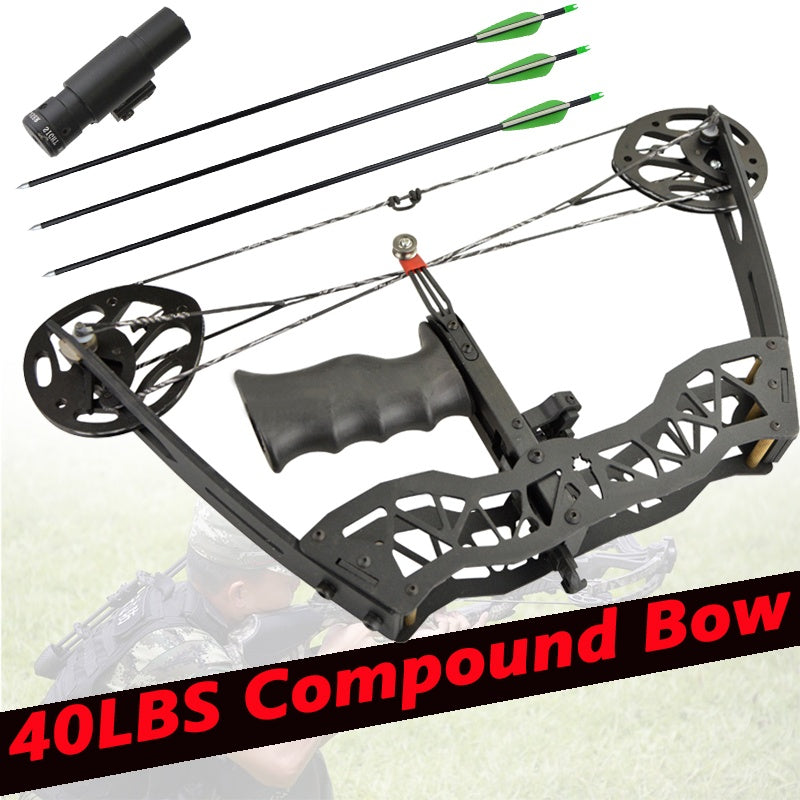 🎯AMEYXGS 40lbs Archery Black Compound Bow and Arrows Set for Adult Youth  Hunting Fishing Shooting Bows