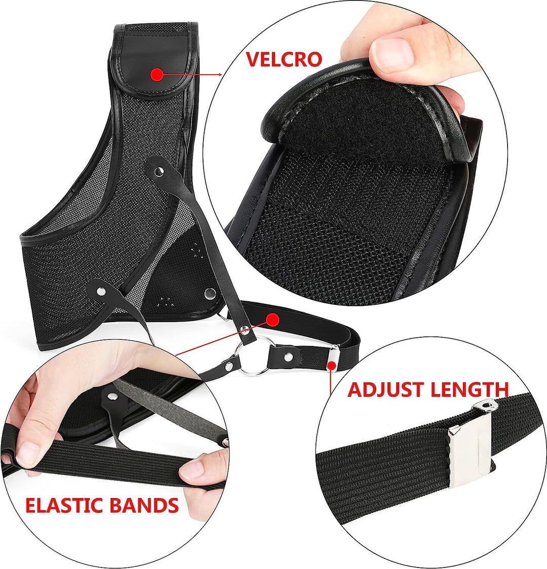 Bogenschießen-Brustschutz, Rindsleder-Brustschutz, linke Seite, verstellbare Sicherheit