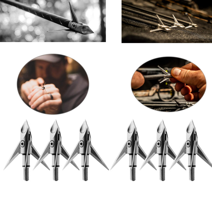 🎯AMEXYGS Archery Screw-in Blade Broadhead Hunting