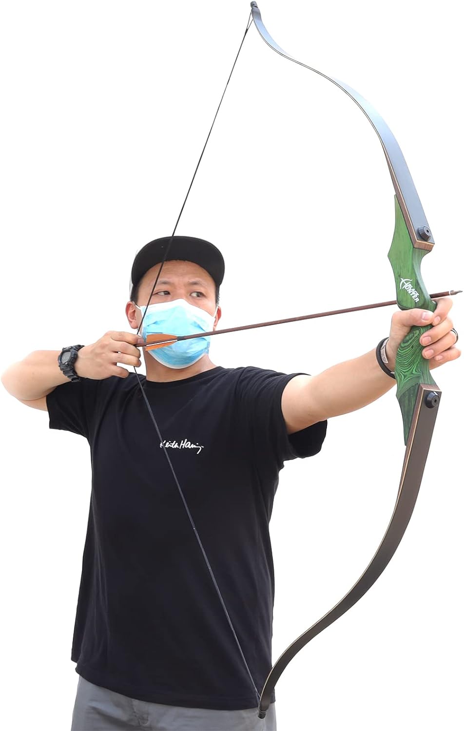 🎯60'' Black Hunter Takedown Recurve Bow 20-60Lbs Archery Practice Target