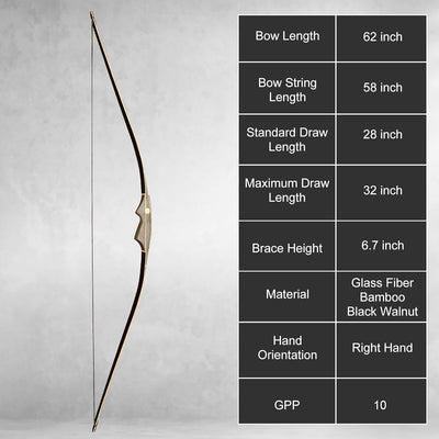 🎯AF Archery Recurve Bow 62" Premium All-in-One Longbow for Beginner Adults Hunting 30-60 Lbs