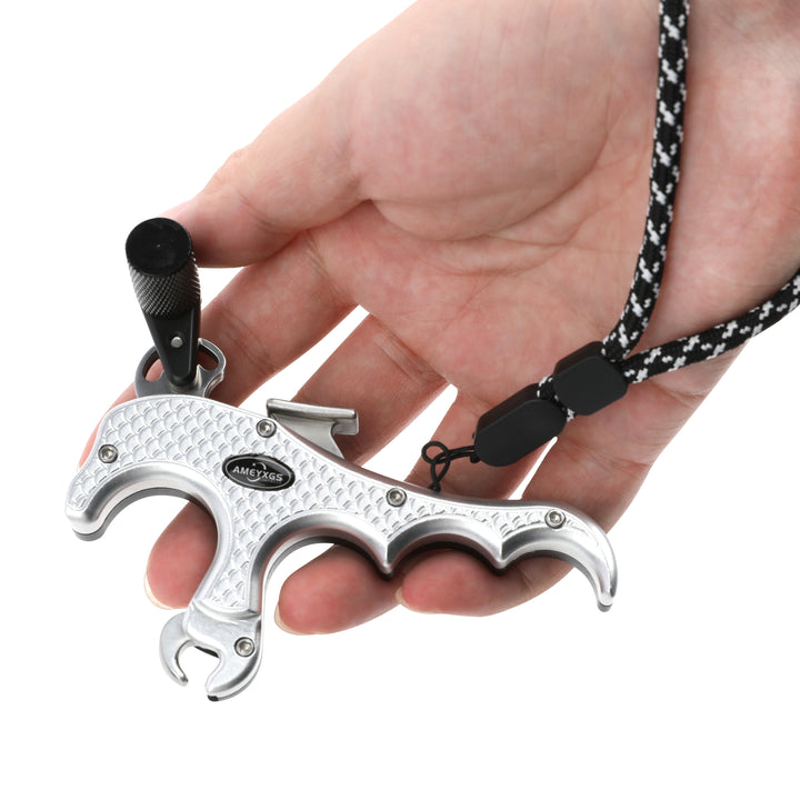 🎯Automatic Release Aids 3 Finger Grip Thumb Caliper Compound Bow Archery