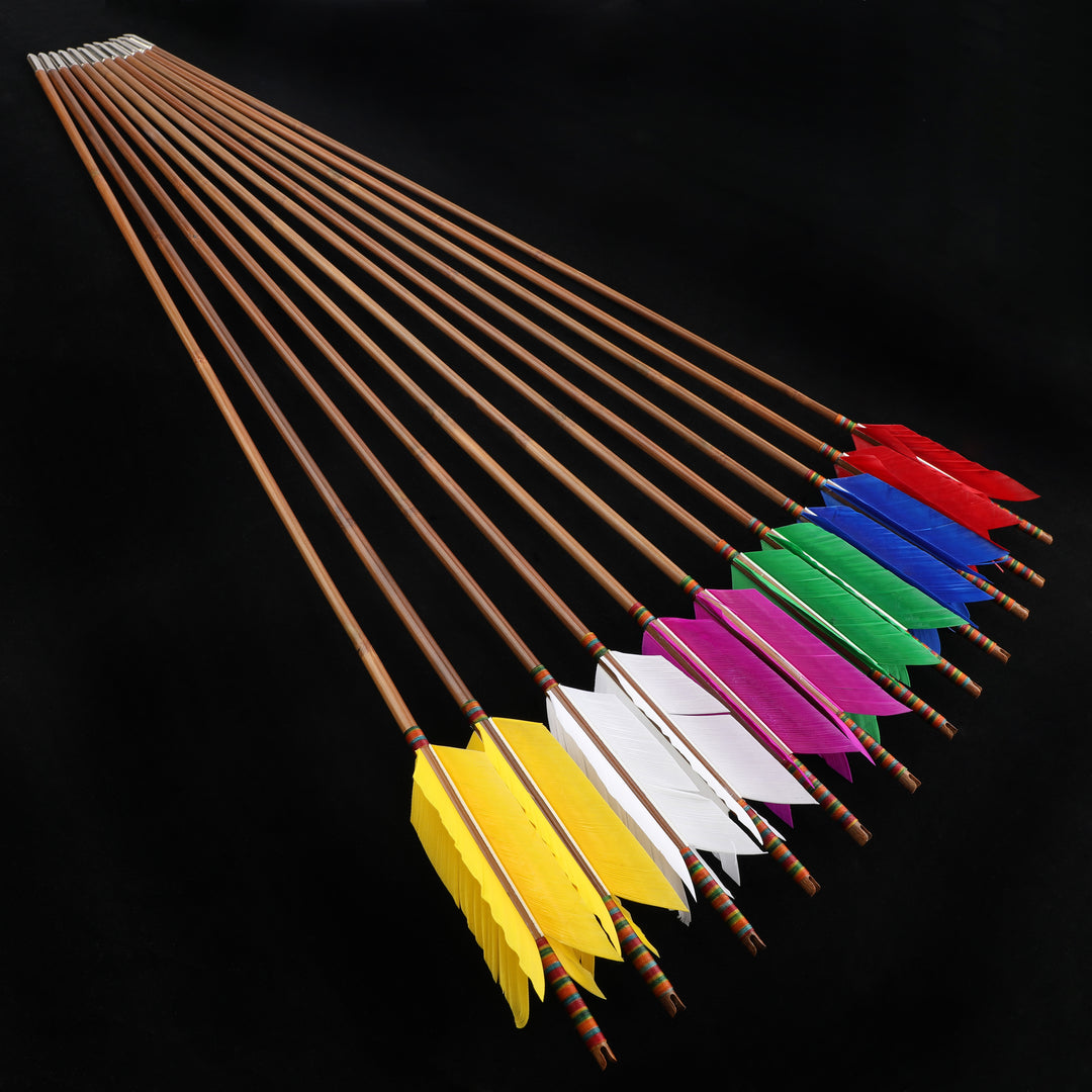 🎯FLU FLU AMEYXGS Archery Bamboo Arrow Handmade for Traditional Longbow