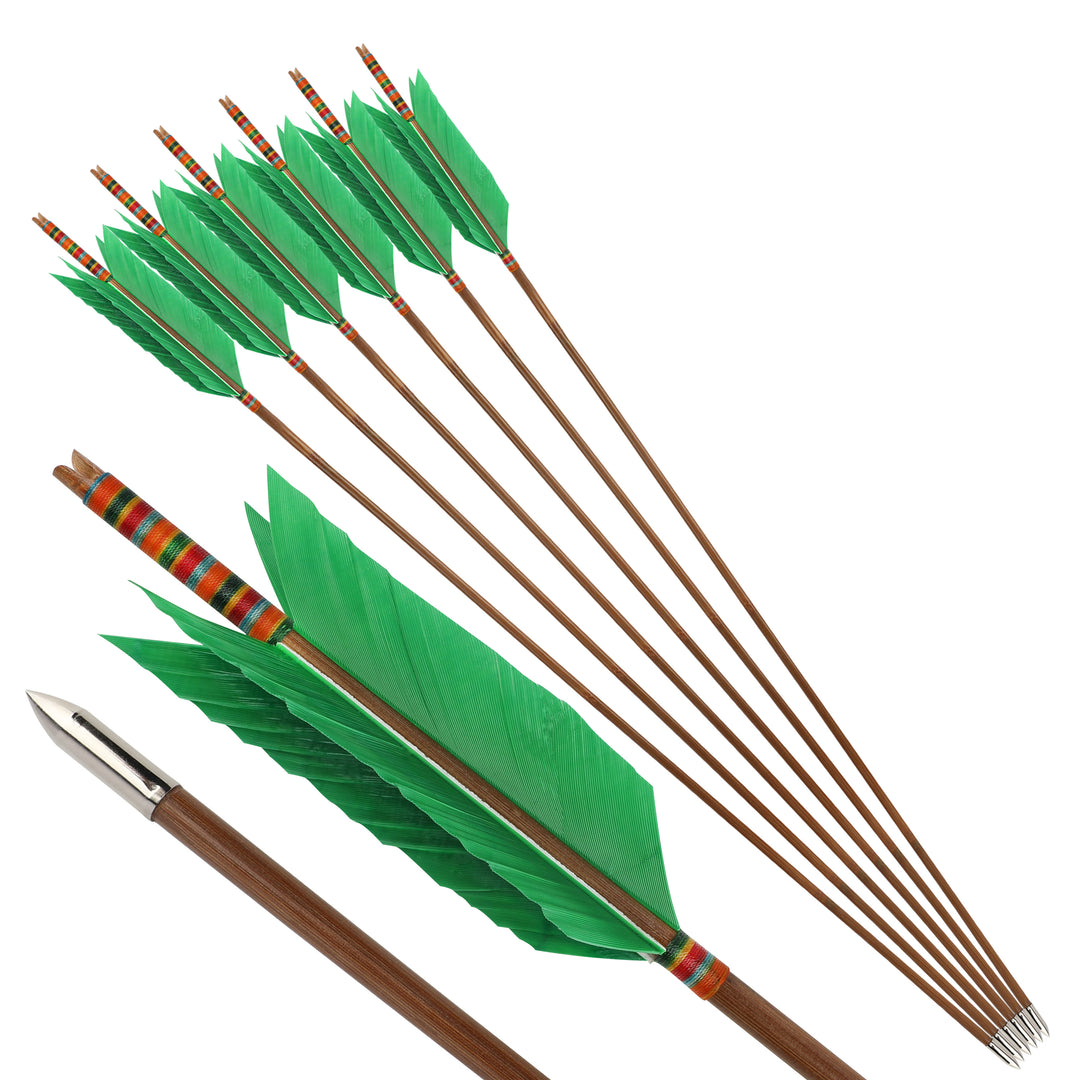🎯FLU FLU AMEYXGS Archery Bamboo Arrow Handmade for Traditional Longbow