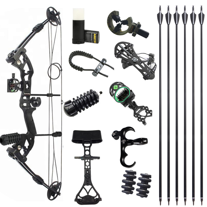 🎯JUNXING M131 Archery Compound Bow Kit Arrows 30-55 Lbs Hunting