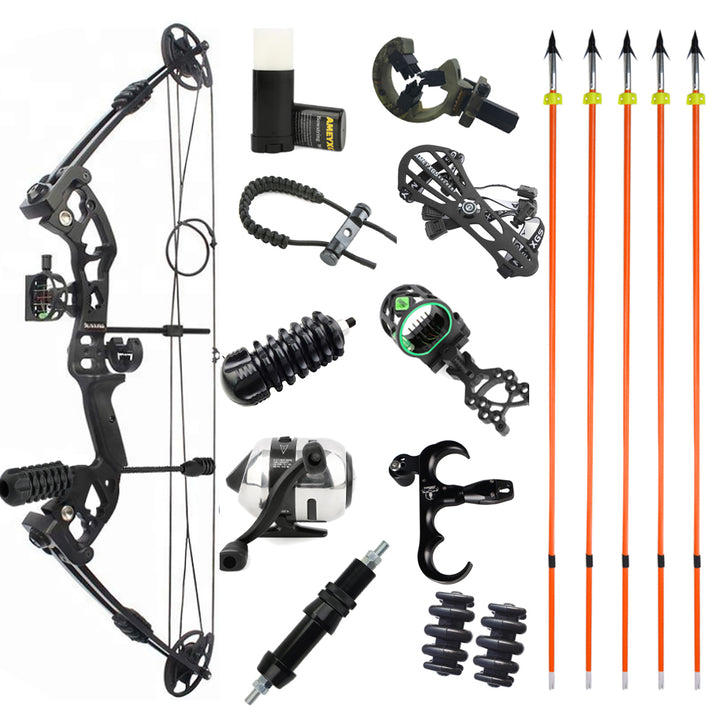 🎯JUNXING M131 Archery Compound Bow Kit Arrows 30-55 Lbs Hunting
