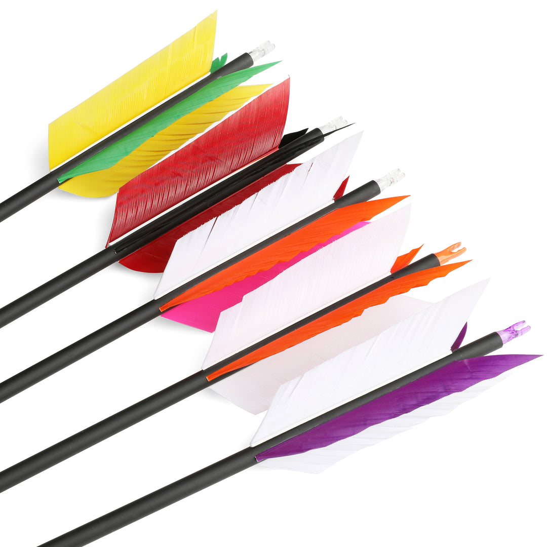 🎯SHARROW Archery Carbon Arrows Flu Flu Feathers Target Tradition