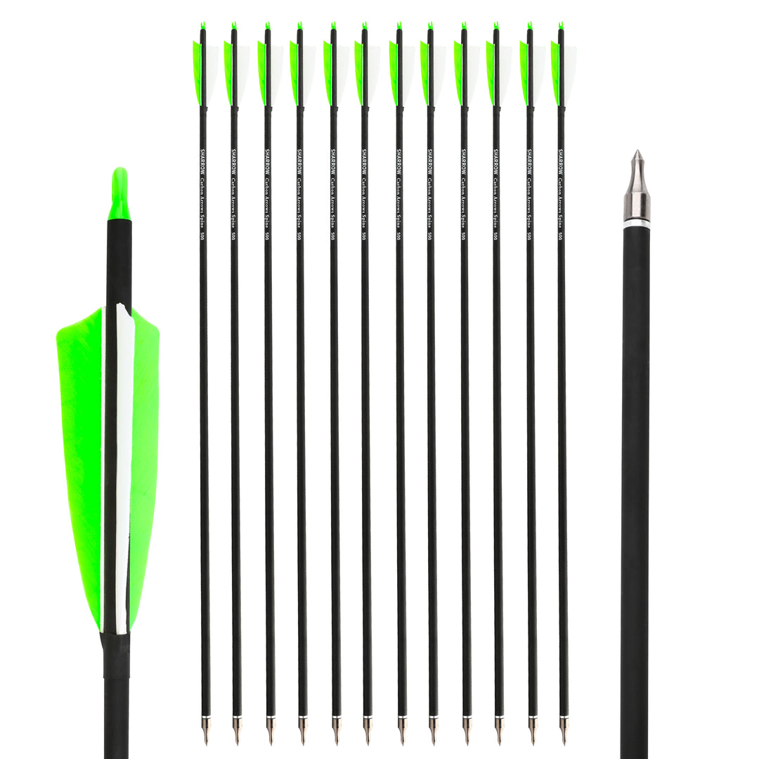 🎯SHARROW Archery Carbon Arrows for Compound Recurve Bow Competition