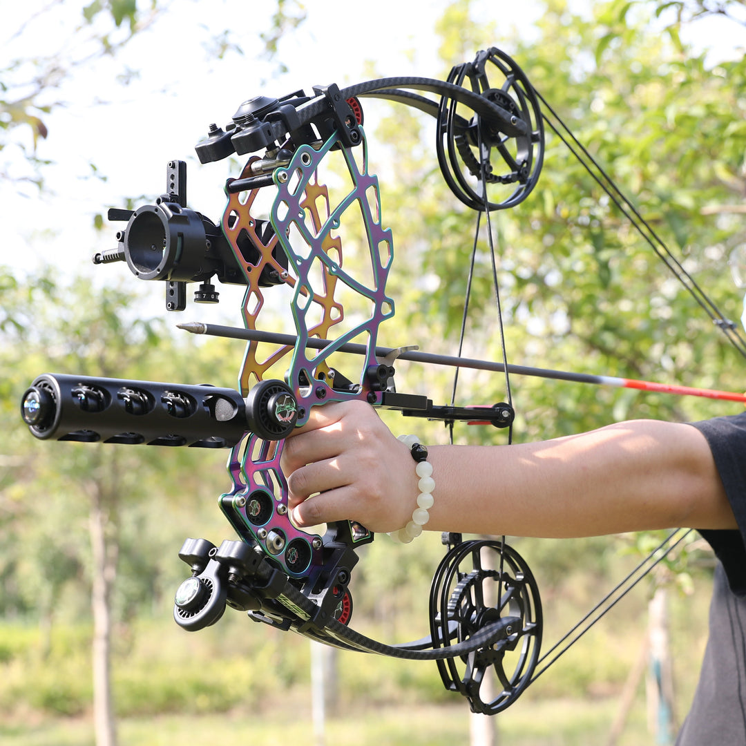 🎯Titanium Alloy Dual-purpose Compound Bow 40-65 LBS Competitive Shooting Hunting（Steel Ball & Archery ）