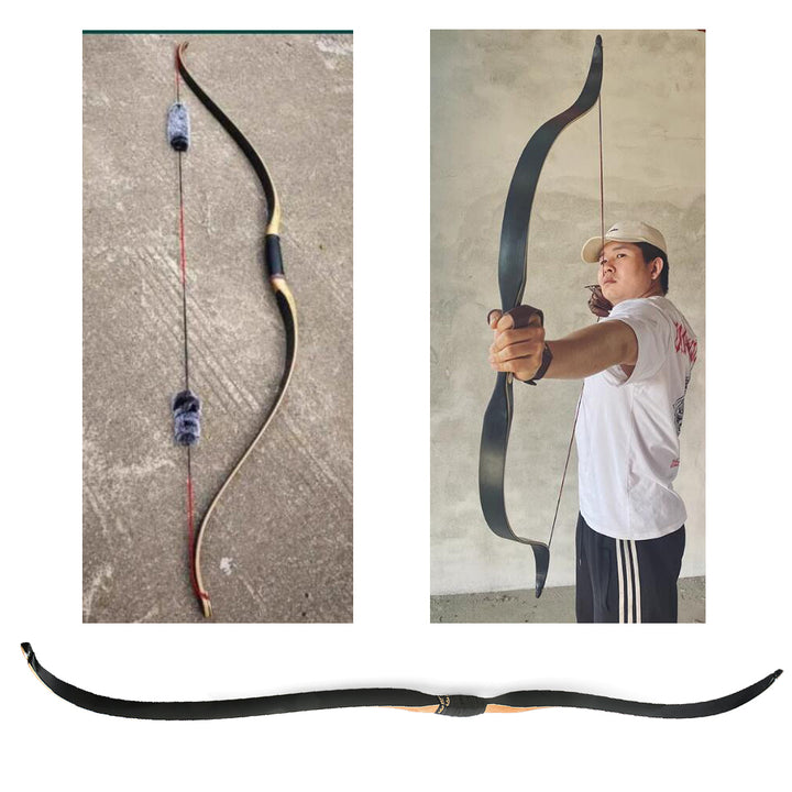 🎯Traditional Recurve Bow 57'' Handmade Horsebow 15-50LBS Archery