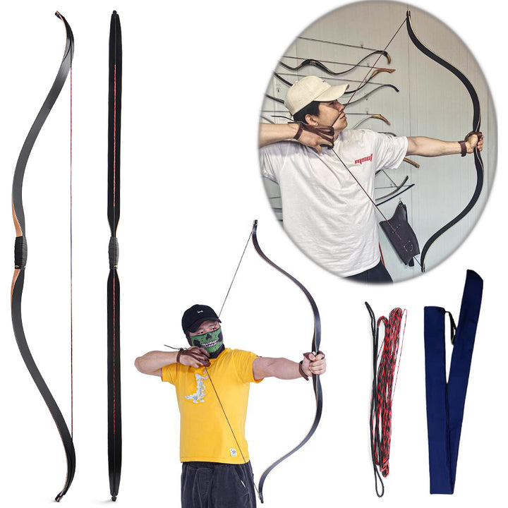 🎯Traditional Recurve Bow 57'' Handmade Horsebow 15-50LBS Archery