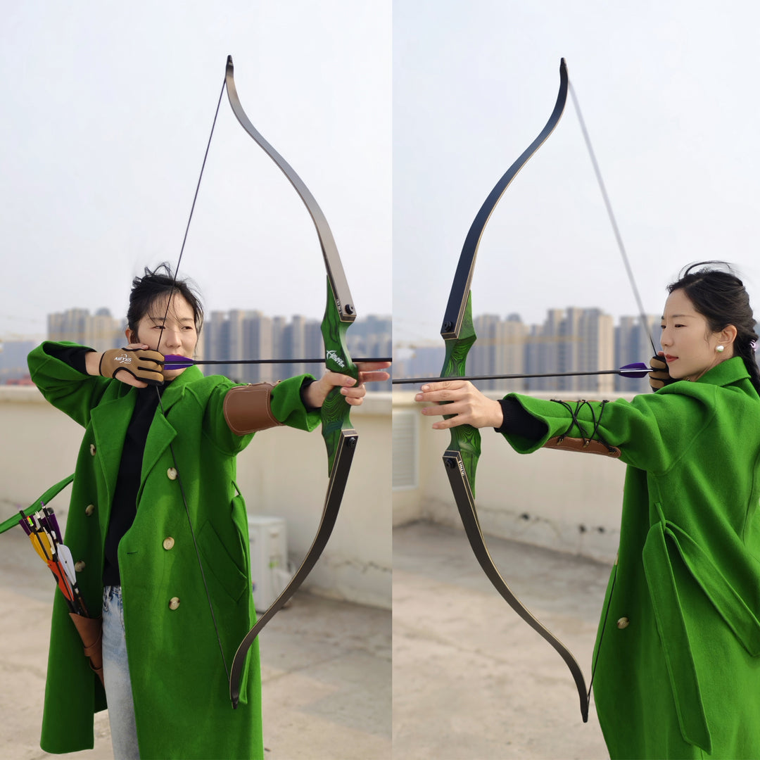 🎯BLACK HUNTER 60'' Archery Traditional Hunting 20-60LBS Recurve Bow RH&LH