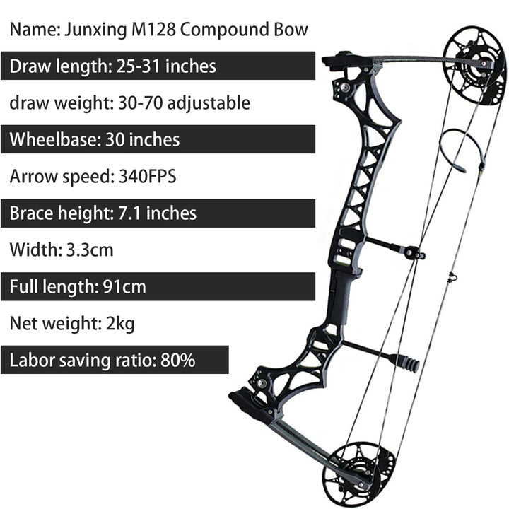 M128 Compoundbogen, Stahlkugelbogen für Bogenschießen-Übungen und Jagdwettbewerbe für Erwachsene