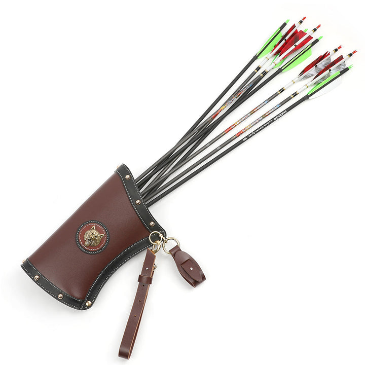 🎯Cow Hide Leather Arrow Holder Quivers for Hunting Bow Archery Sports