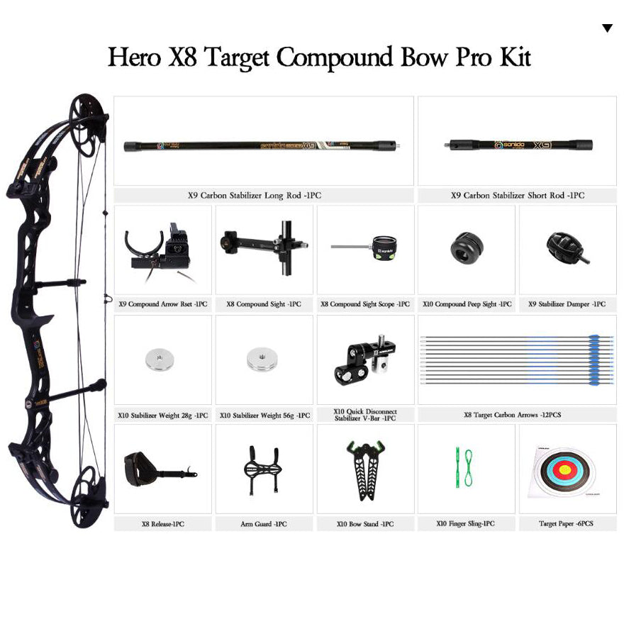🎯SANLIDA HERO X8 target compound bow kit