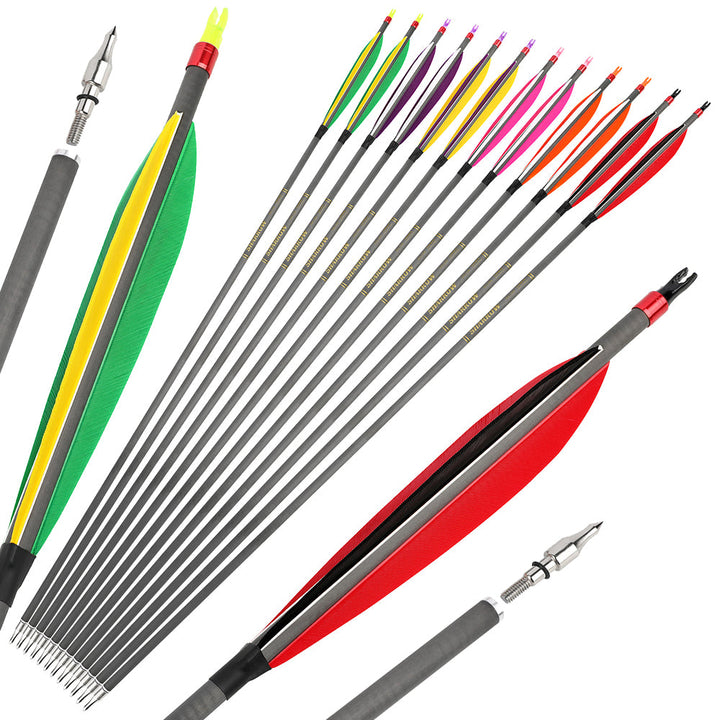 🎯SHARROW Archery Pure Carbon Arrows Hunting Practice Arrow