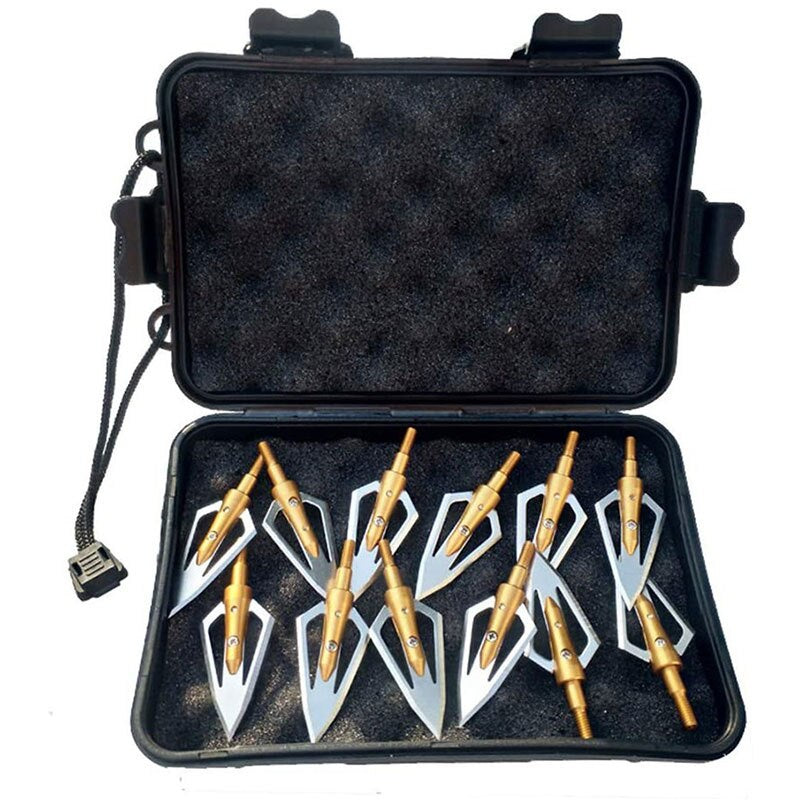 🎯Broadheads Blades Arrowheads with Box for Huning Compound Bow Crossbow