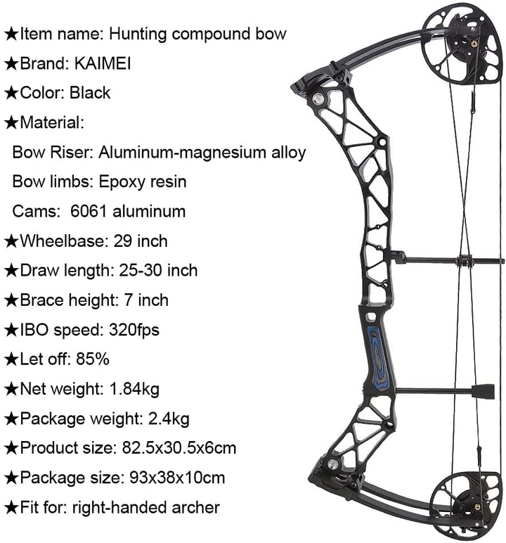 🎯320FPS Compound Bow Arrow 50-70Ib Archery Hunting