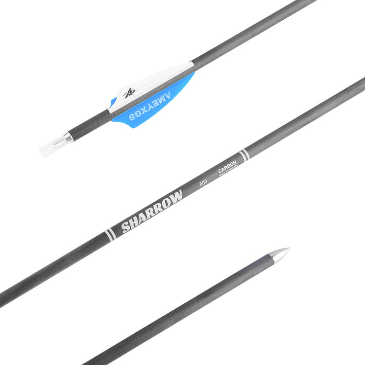 🎯31'' Archery Carbon Arrows ID4.2mm SP500/600/900/1000 Recurve Bow Hunting-12pcs