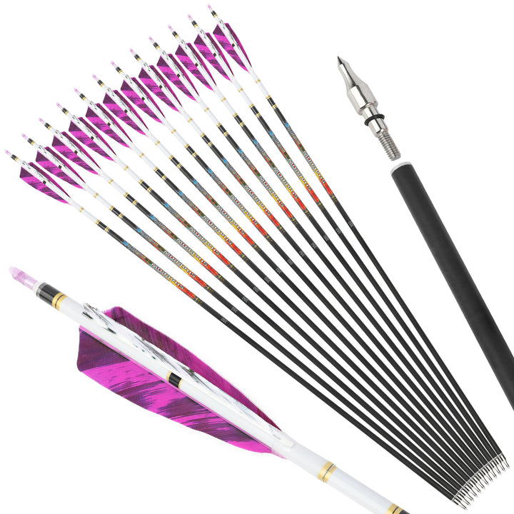 🎯Carbon Arrow 32" Spine 250-600 Archery Hunting Arrow