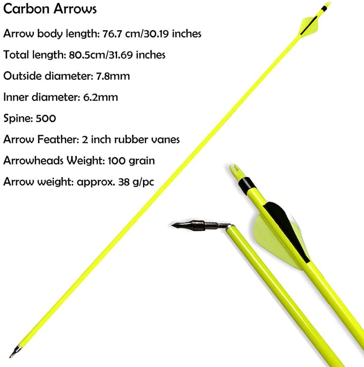 🎯Archery Carbon Arrows Broadhead für Recurve-Compound-Bogen