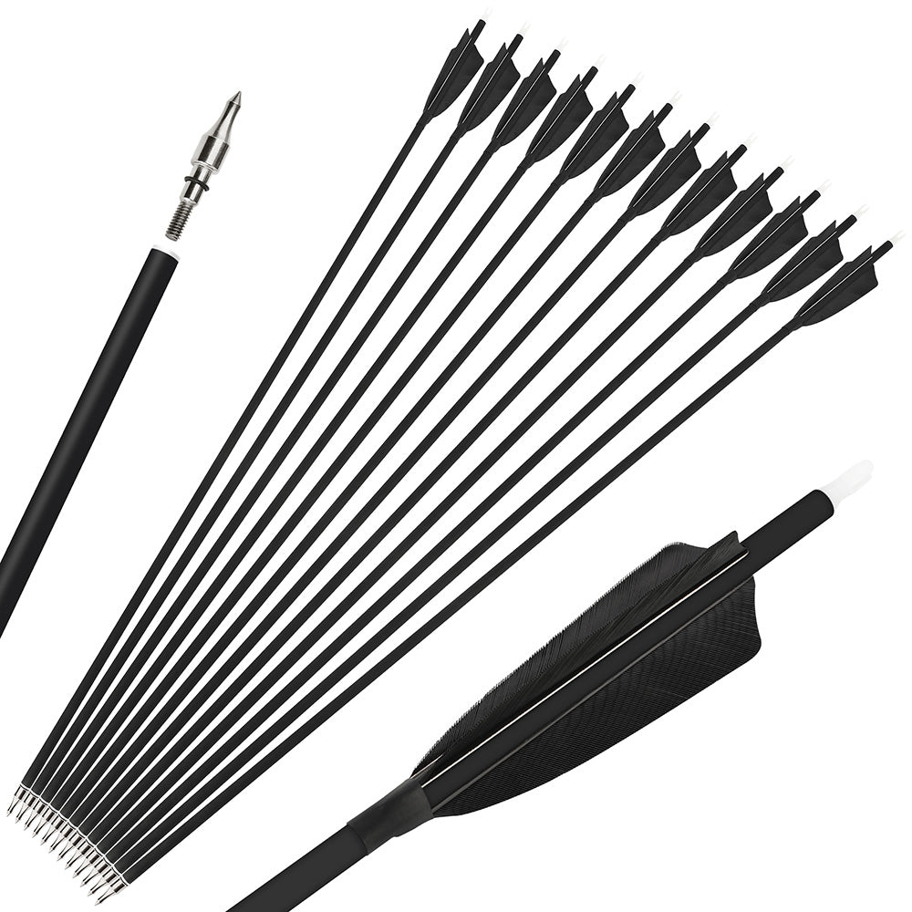 🎯 28" 30" 31" Carbon Arrows for Recurve Compound Bow Hunting