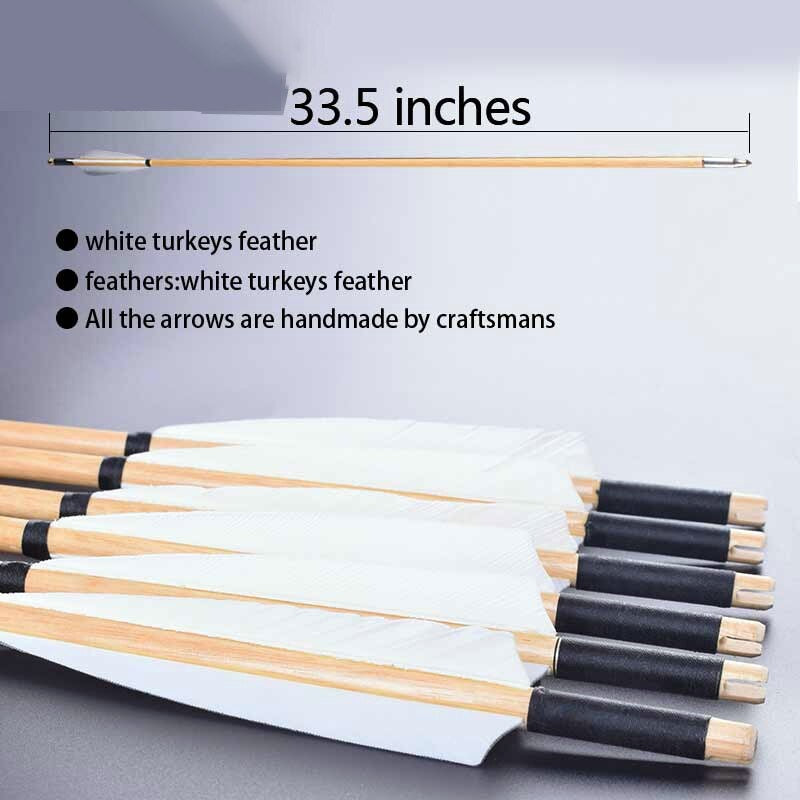 🎯Archery Handmade Turkey Feather Wood Arrows