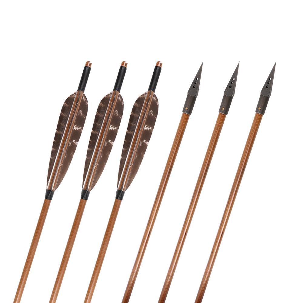 🎯12pcs Bamboo Arrows for Traditional Bow