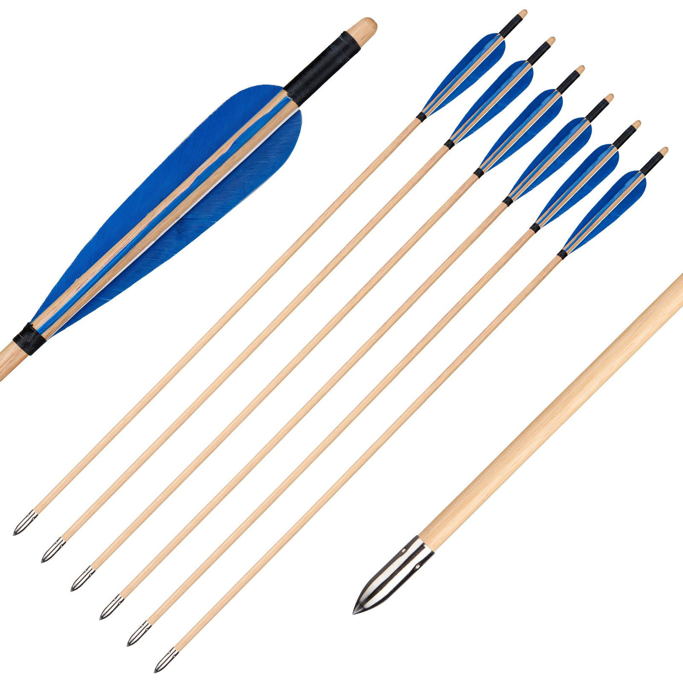 🎯12pcs Traditional Handmade Wood Archery Arrows