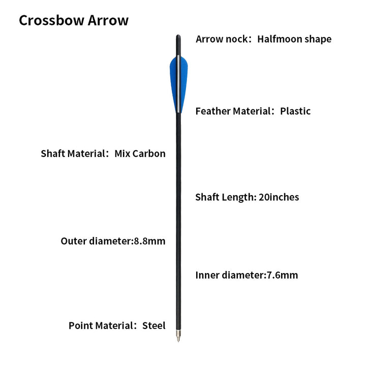 🎯12pcs Crossbow Arrow Bolts Carbon Arrowheads Archery