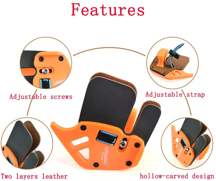 🎯Archery Fingertabs Adjustable Finger Protection Leather