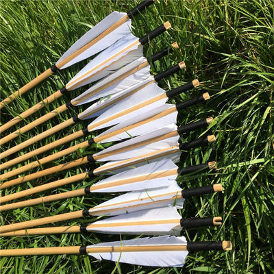 🎯12pcs Wooden Arrows for Traditional Bow