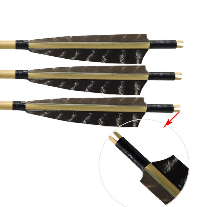 🎯Turkey Feather Wooden Arrow Shaft Traditional Arrowhead